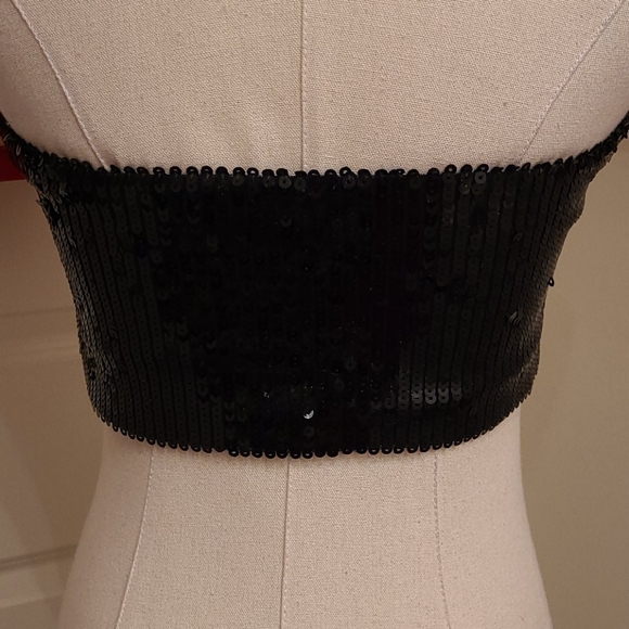 SAMPLE Say What Black Sequin Corset - Picture 7 of 10